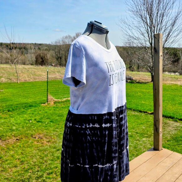 Upcycled The Future is Female Tee Dress M L - Picture 9 of 10